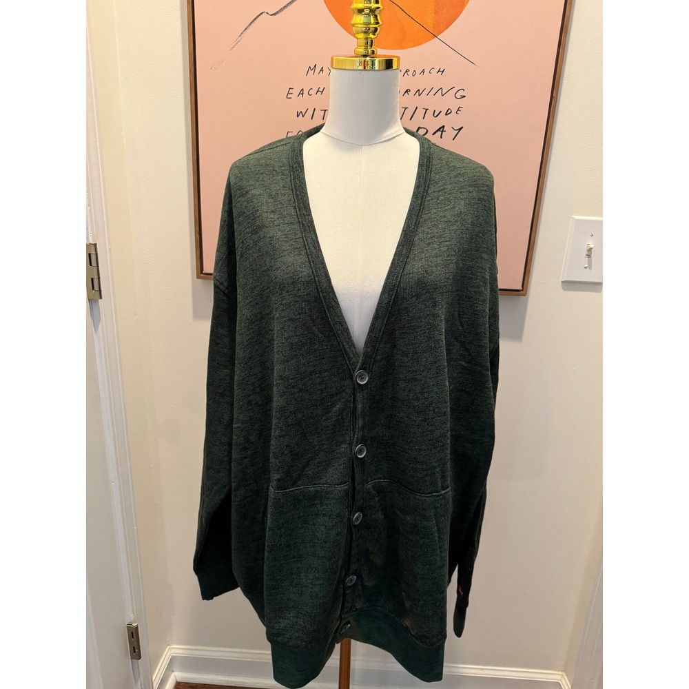 Levi's Oversized Cardigan 3XL Relaxed Fit Green Button Front Sweater Cozy Casual